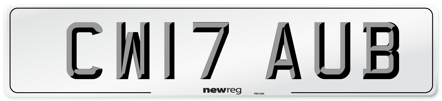 CW17 AUB Number Plate from New Reg